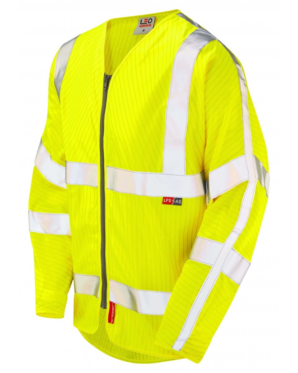 Leo Workwear Huish ISO 20471 Cl 3 Lfs/As Sleeved Zip (En 14116/En 1149)