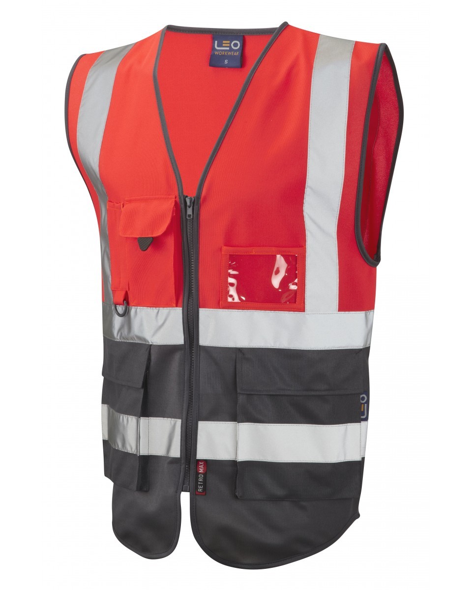 Leo Workwear Lynton Iso 20471 Cl 1 Superior Waistcoat Industrial Workwear 