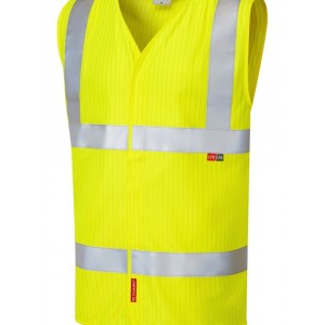 Leo Workwear Clifton ISO 20471 Cl 2 Lfs Waistcoat (En 14116/En 1149)