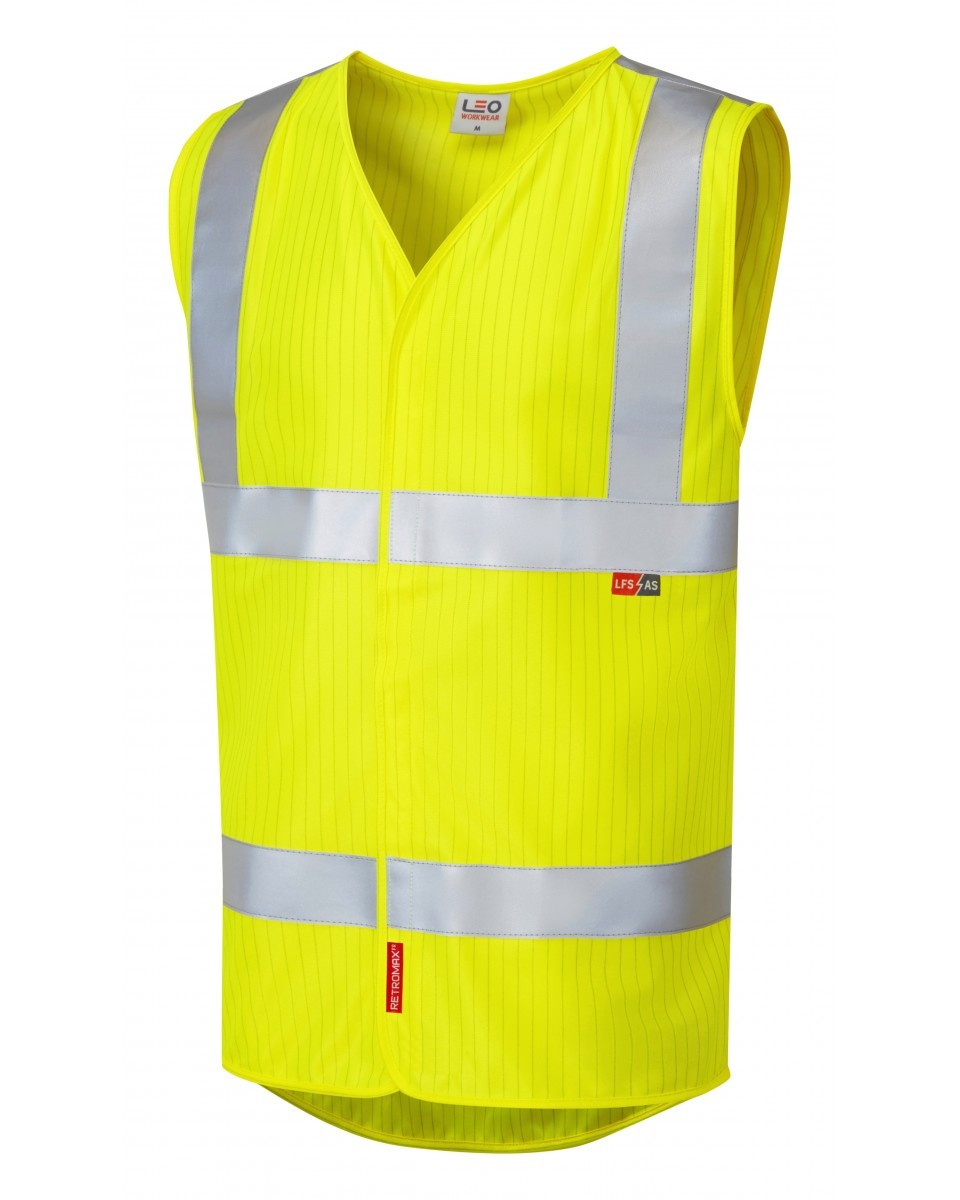 Leo Workwear Clifton ISO 20471 Cl 2 Lfs Waistcoat (En 14116/En 1149)