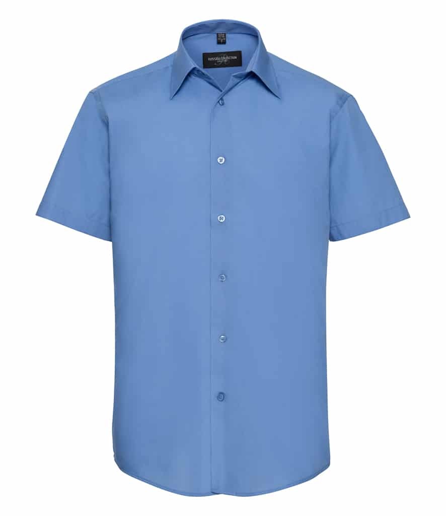 Russell Collection Short Sleeve Tailored Poplin Shirt