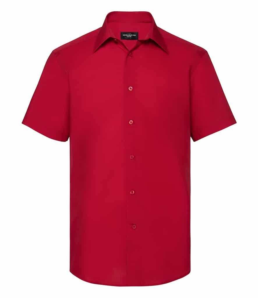 Russell Collection Short Sleeve Tailored Poplin Shirt