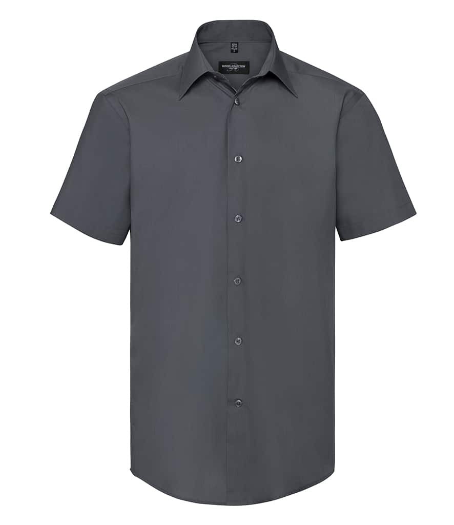 Russell Collection Short Sleeve Tailored Poplin Shirt