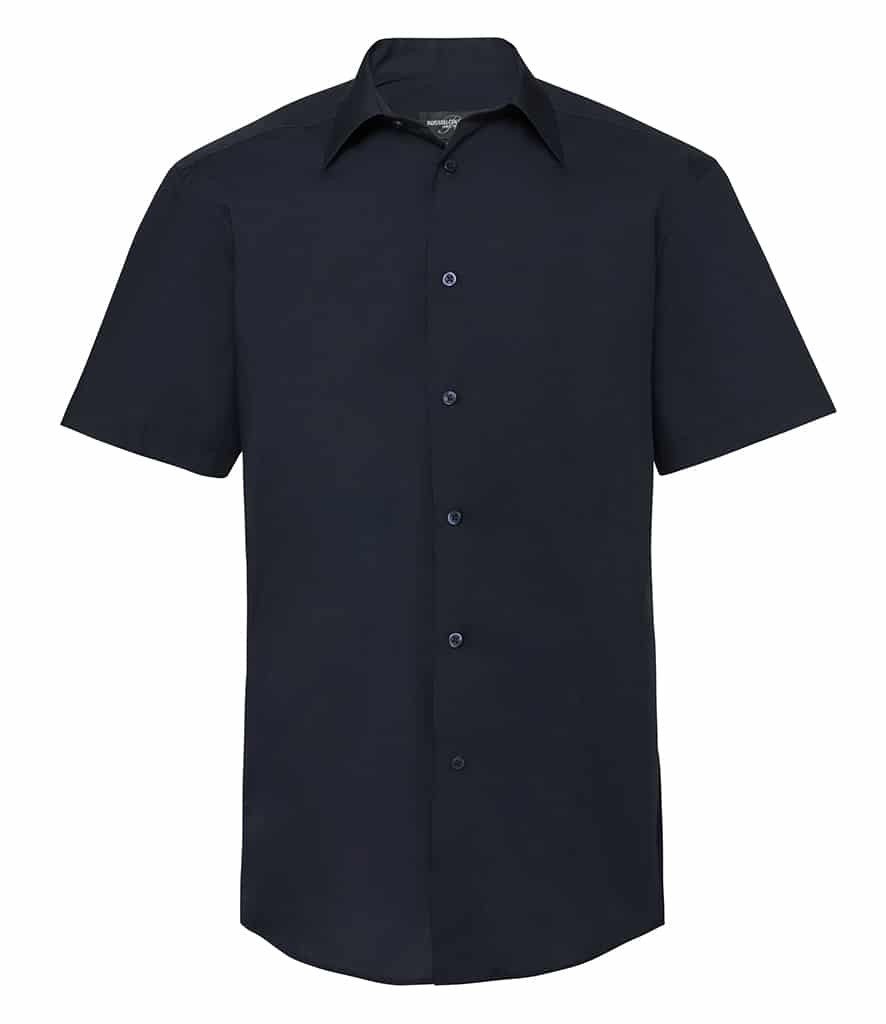 Russell Collection Short Sleeve Tailored Poplin Shirt