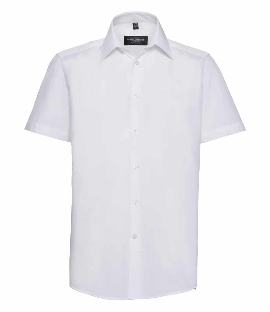 Russell Collection Short Sleeve Tailored Poplin Shirt