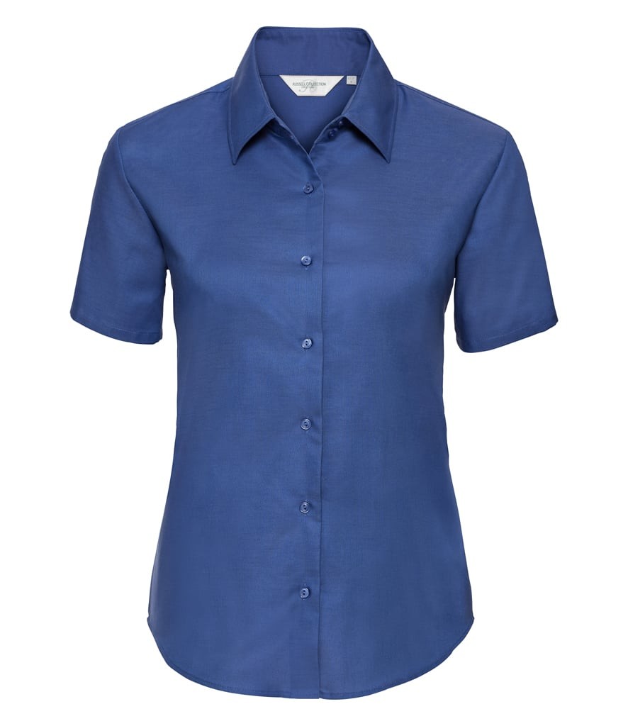 Russell Collection Ladies Short Sleeve Easy Care Oxford Shirt ...