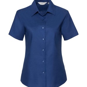 Russell Collection Ladies Short Sleeve Easy Care Oxford Shirt