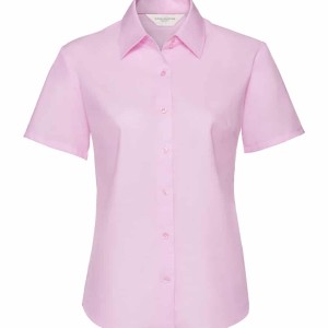 Russell Collection Ladies Short Sleeve Easy Care Oxford Shirt