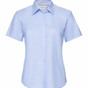 Russell Collection Ladies Short Sleeve Easy Care Oxford Shirt