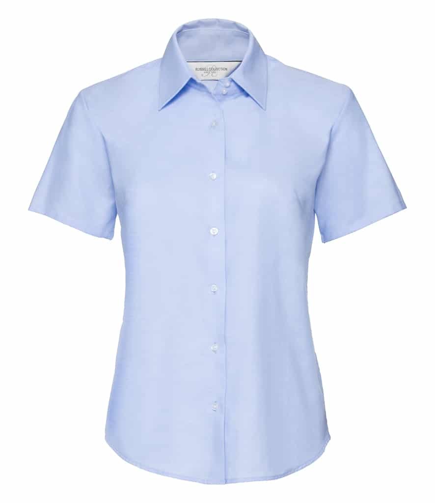 Russell Collection Ladies Short Sleeve Easy Care Oxford Shirt ...