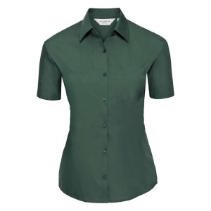 Russell Collection Ladies Short Sleeve Easy Care Poplin Shirt