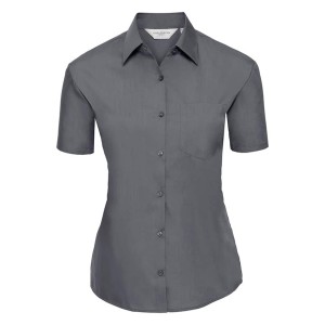 Russell Collection Ladies Short Sleeve Easy Care Poplin Shirt