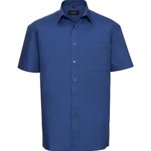 Russell Collection Short Sleeve Easy Care Cotton Poplin Shirt